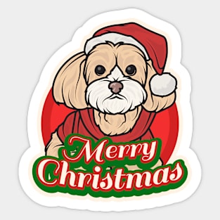 Dog Merry Christmas Sticker